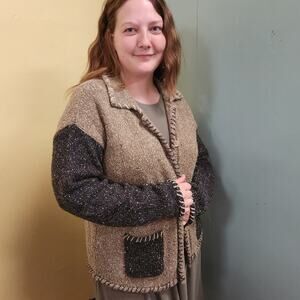 Vintage 90s Freeport Studio Wool Cardigan M